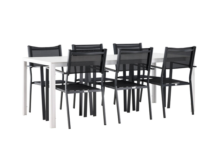 Venture Home Break Dining Table  - White / White Aintwood +Copacabana Stacking Chair - Black/Black - Ersätter 4131-408 _6