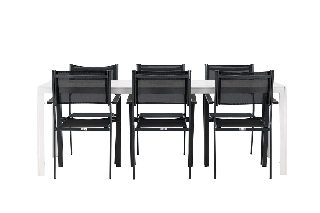Venture Home Break Dining Table  - White / White Aintwood +Copacabana Stacking Chair - Black/Black - Ersätter 4131-408 _6