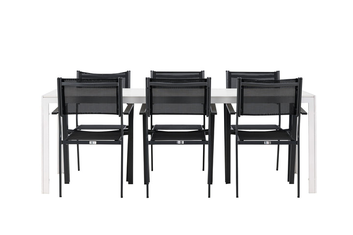 Venture Home Break Dining Table  - White / White Aintwood +Copacabana Stacking Chair - Black/Black - Ersätter 4131-408 _6
