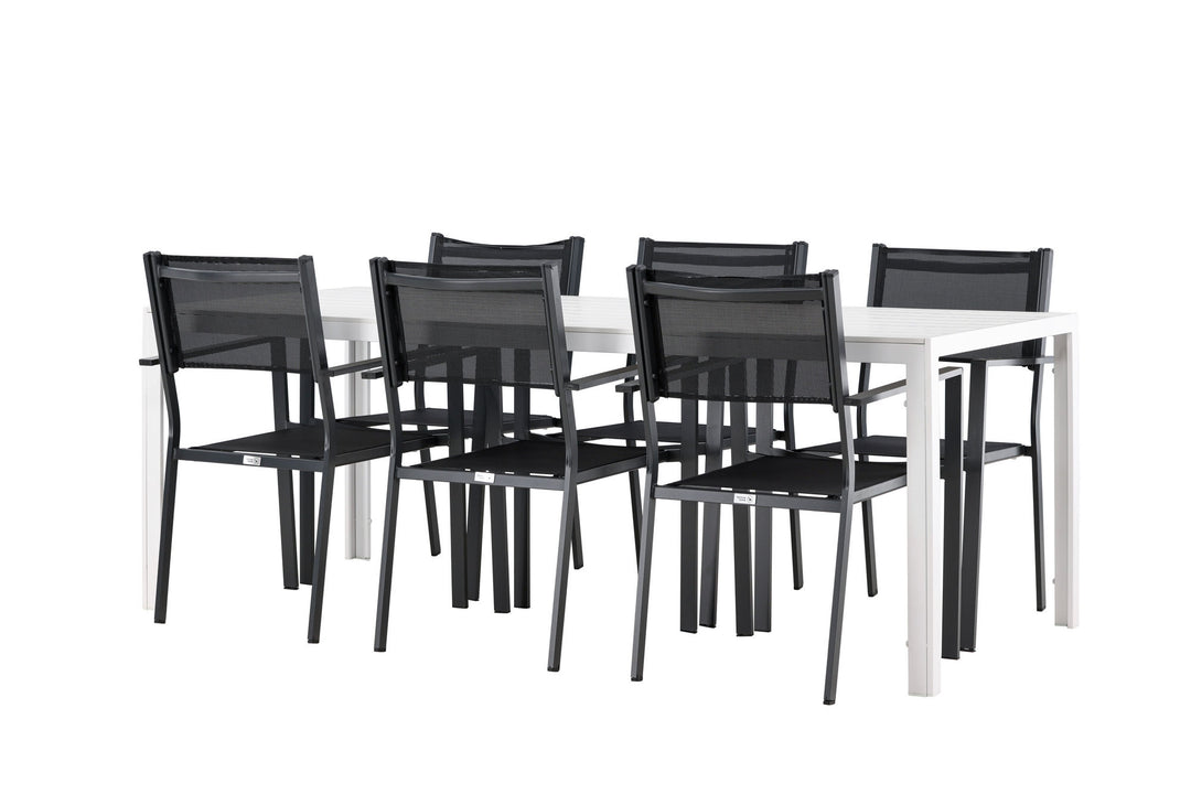Venture Home Break Dining Table  - White / White Aintwood +Copacabana Stacking Chair - Black/Black - Ersätter 4131-408 _6
