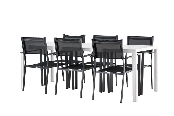 Venture Home Break Dining Table  - White / White Aintwood +Copacabana Stacking Chair - Black/Black - Ersätter 4131-408 _6