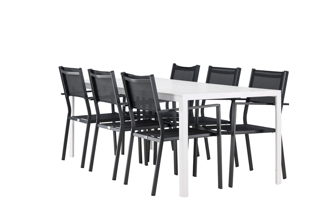 Venture Home Break Dining Table  - White / White Aintwood +Copacabana Stacking Chair - Black/Black - Ersätter 4131-408 _6