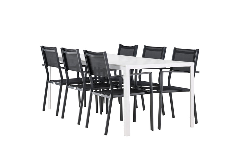 Venture Home Break Dining Table  - White / White Aintwood +Copacabana Stacking Chair - Black/Black - Ersätter 4131-408 _6