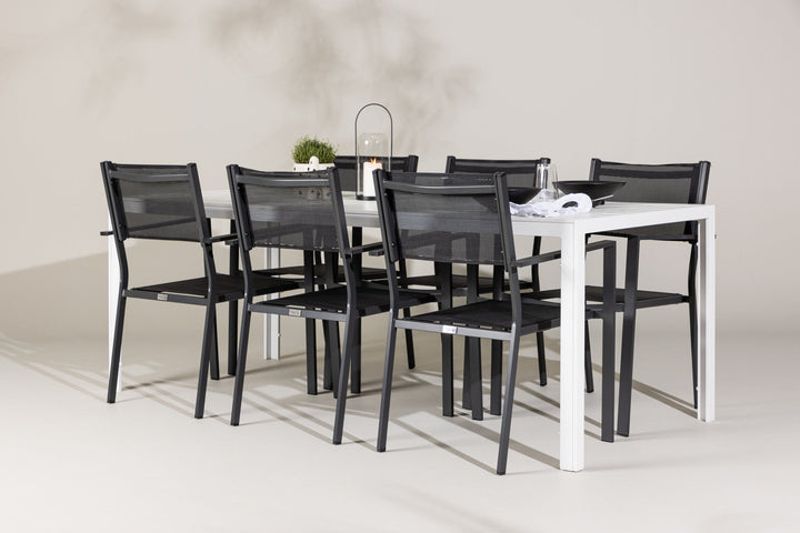 Venture Home Break Dining Table  - White / White Aintwood +Copacabana Stacking Chair - Black/Black - Ersätter 4131-408 _6