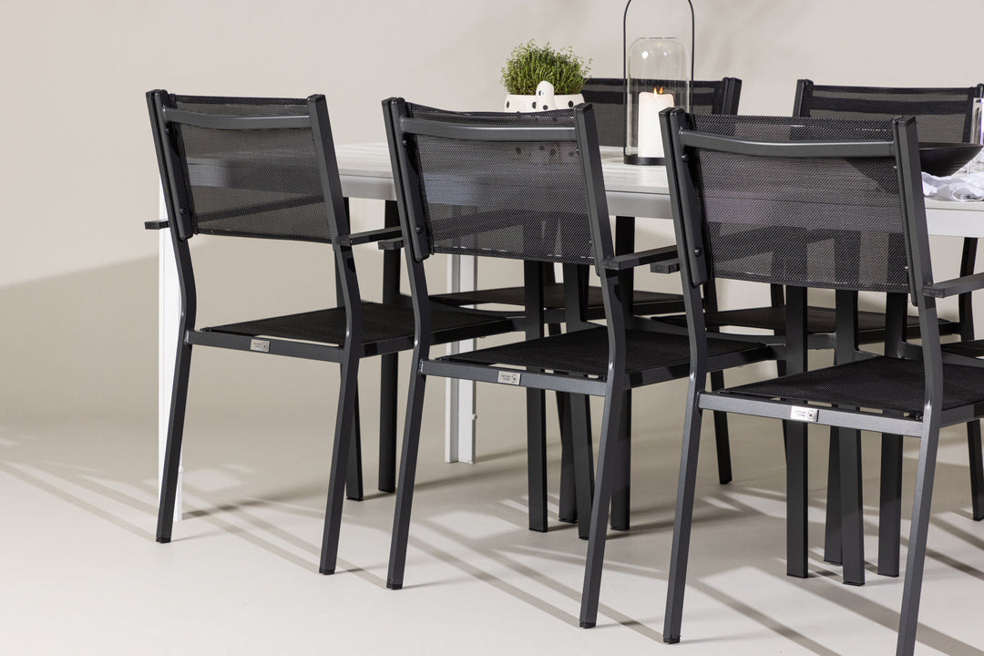 Venture Home Break Dining Table  - White / White Aintwood +Copacabana Stacking Chair - Black/Black - Ersätter 4131-408 _6