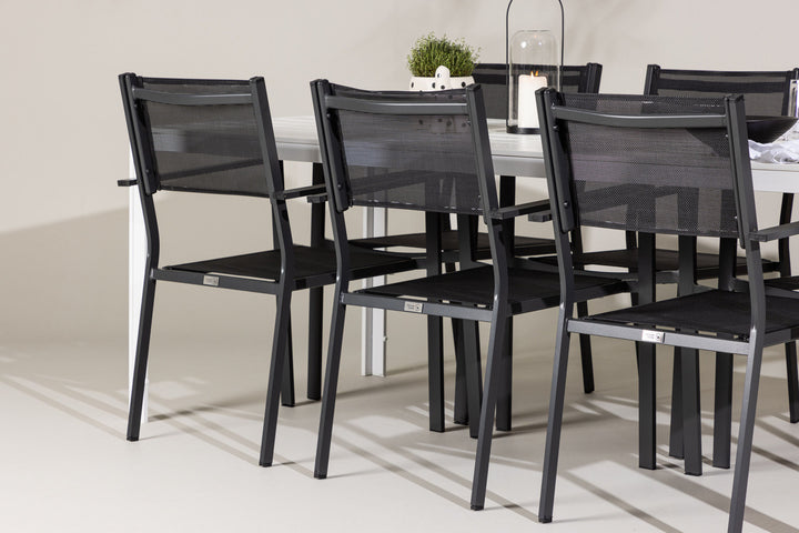 Venture Home Break Dining Table  - White / White Aintwood +Copacabana Stacking Chair - Black/Black - Ersätter 4131-408 _6