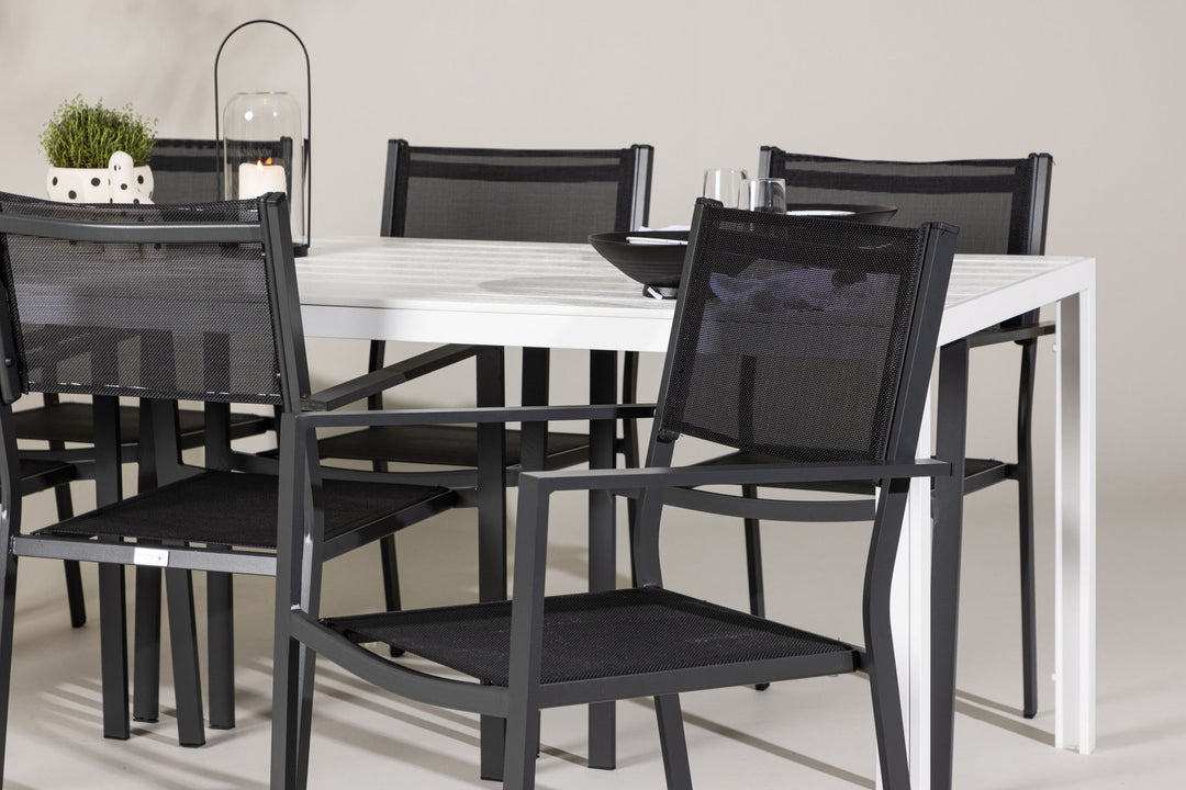 Venture Home Break Dining Table  - White / White Aintwood +Copacabana Stacking Chair - Black/Black - Ersätter 4131-408 _6
