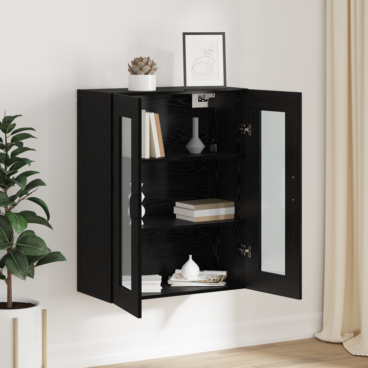 Opbevaringsskab Vægmonteret Sort eg 69,5 x 34 x 90 cm