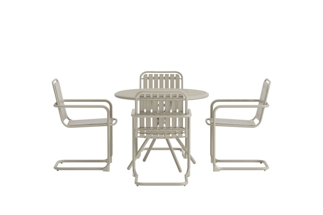 Venture Home Chios Rund Spisesæt - Beige / Beige