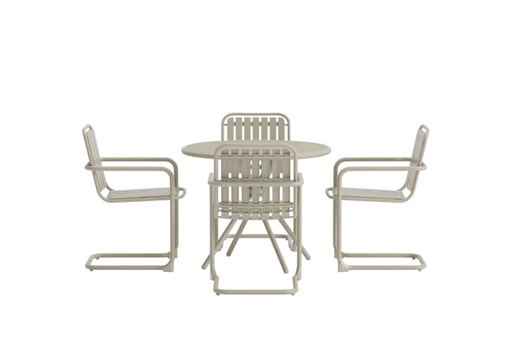 Venture Home Chios Rund Spisesæt - Beige / Beige