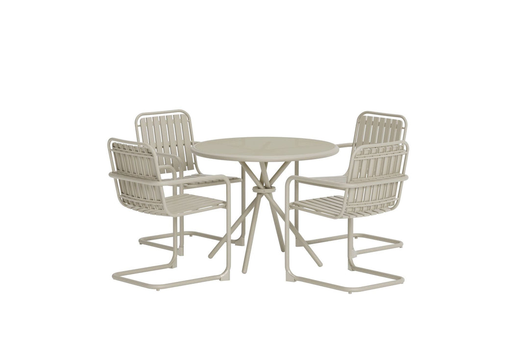 Venture Home Chios Rund Spisesæt - Beige / Beige