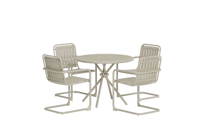 Venture Home Chios Rund Spisesæt - Beige / Beige