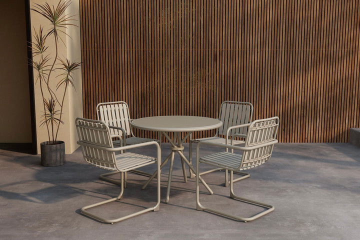 Venture Home Chios Rund Spisesæt - Beige / Beige
