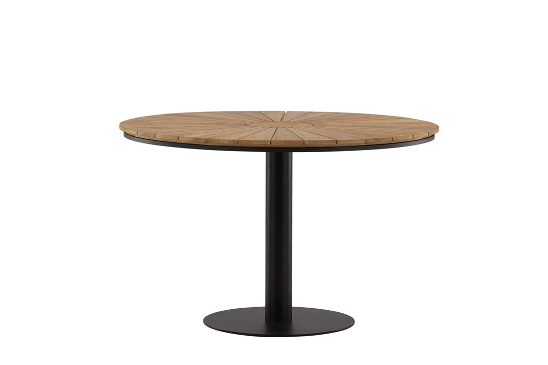 Venture Home Croft Diningtable Aluminium - Black / Teak Round ø120**