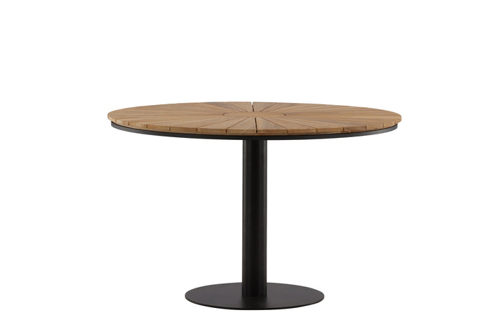 Venture Home Croft Diningtable Aluminium - Black / Teak Round ø120**