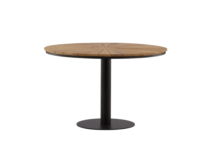 Venture Home Croft Diningtable Aluminium - Black / Teak Round ø120**