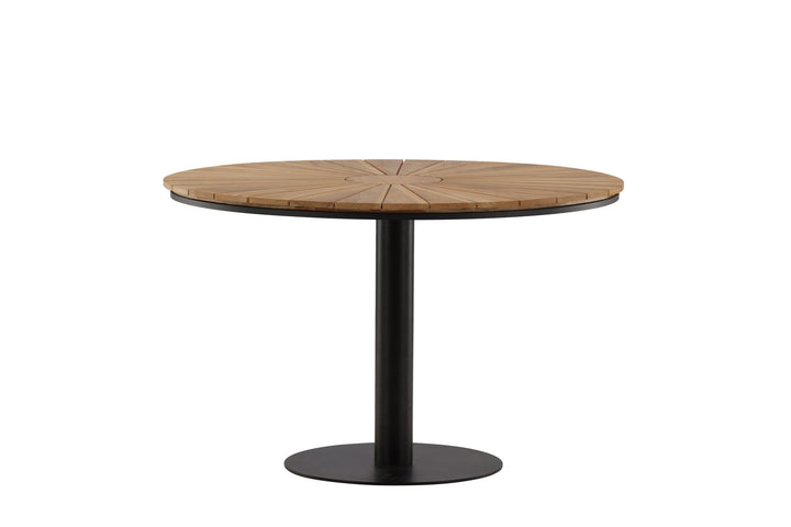 Venture Home Croft Diningtable Aluminium - Black / Teak Round ø120**