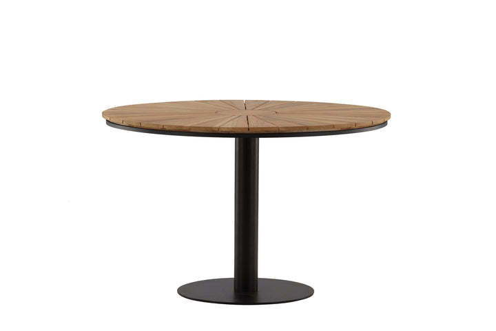 Venture Home Croft Diningtable Aluminium - Black / Teak Round ø120**