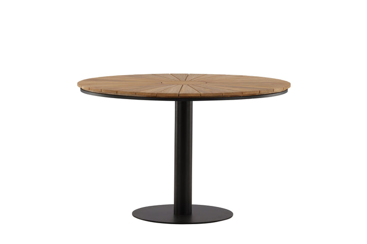 Venture Home Croft Diningtable Aluminium - Black / Teak Round ø120**