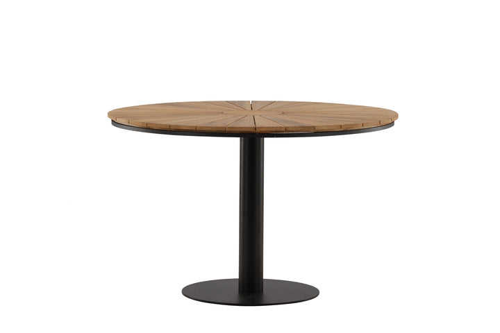 Venture Home Croft Diningtable Aluminium - Black / Teak Round ø120**