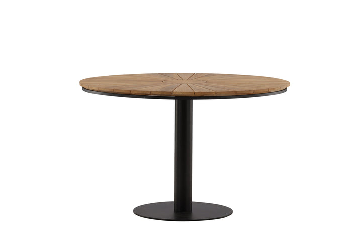 Venture Home Croft Diningtable Aluminium - Black / Teak Round ø120**