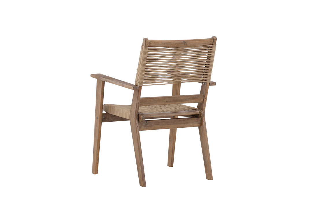 Venture Home Peter Diningchair 2-pack Acacia - Dark brown / Beige