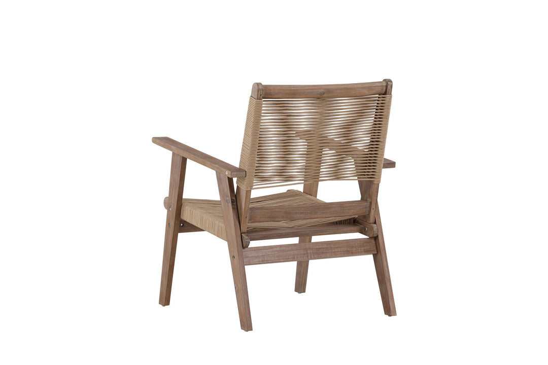 Venture Home Peter Loungechair Acacia - Dark brown / Beige