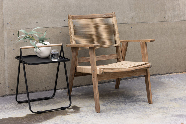 Venture Home Peter Loungechair Acacia - Dark brown / Beige