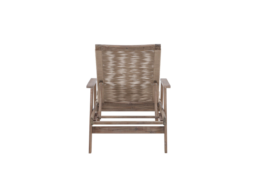Venture Home Little John Sunbed Acacia - Dark brown / Beige