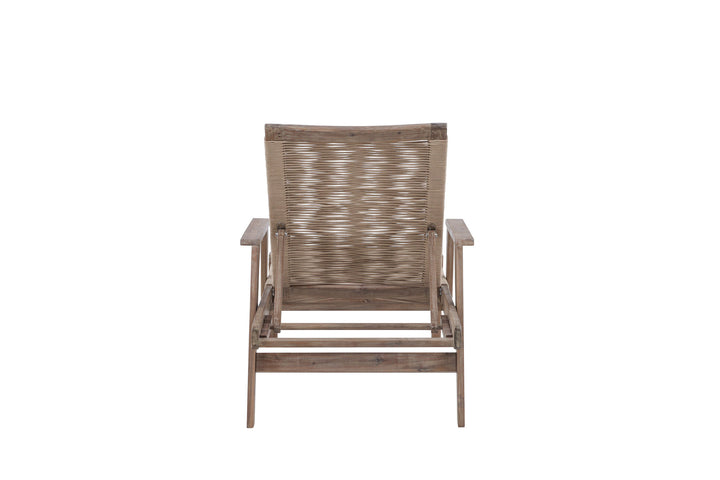 Venture Home Little John Sunbed Acacia - Dark brown / Beige