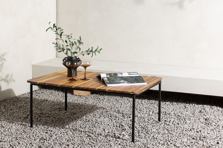 Venture Home Penh Sofatable Steel - Black / Acacia / Rectangular 65*100*40