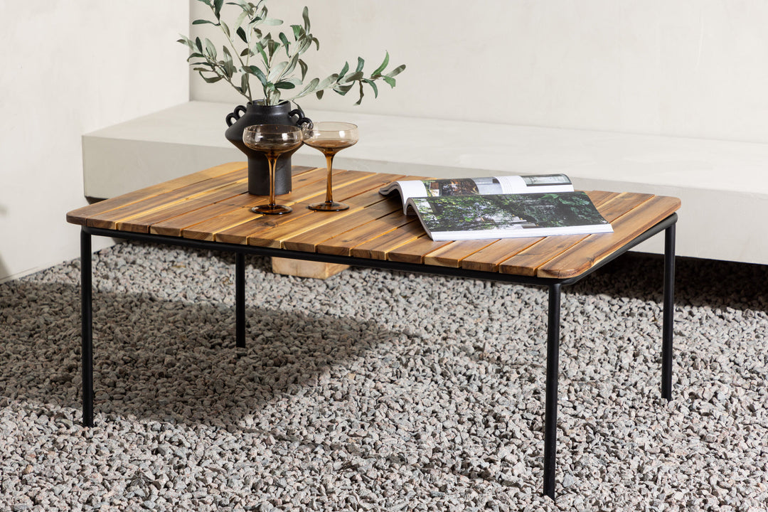 Venture Home Penh Sofatable Steel - Black / Acacia / Rectangular 65*100*40