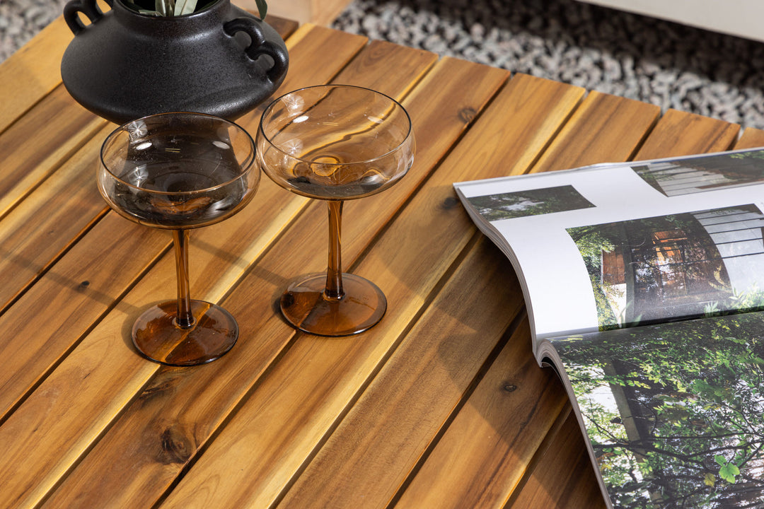 Venture Home Penh Sofatable Steel - Black / Acacia / Rectangular 65*100*40