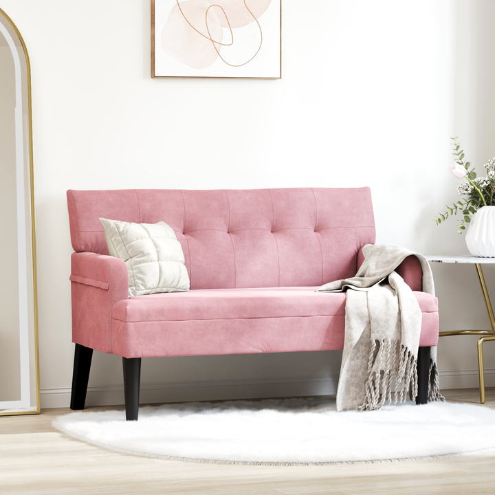 Chesterfield bænk Lyserød 112 x 65,5 x 75 cm Fløjl