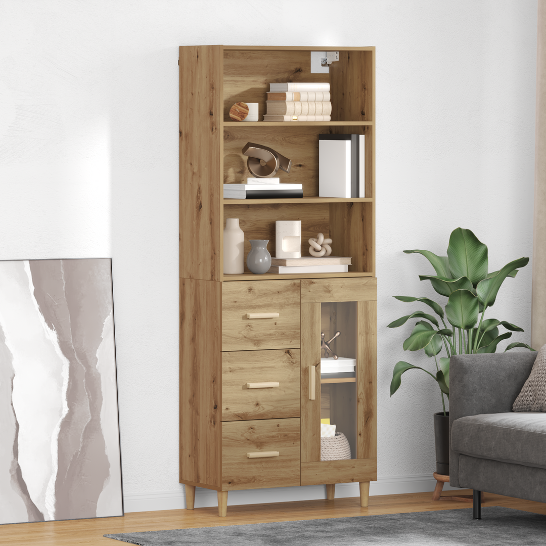 Highboard Artisan Egetræ 69,5 x 34 x 180 cm Konstrueret træ