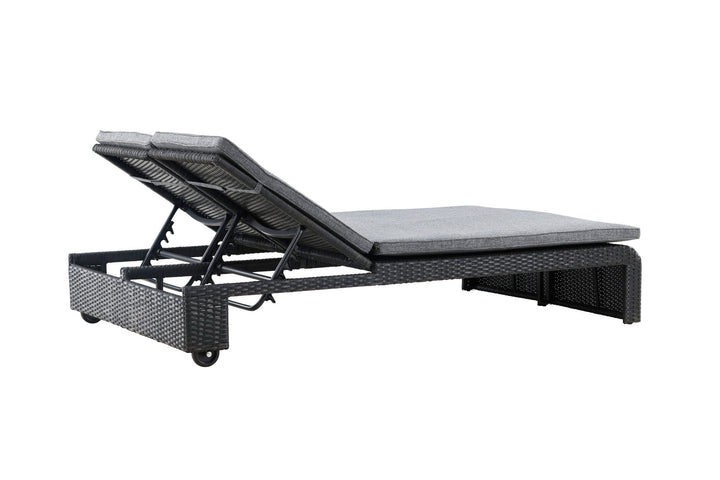 Venture Home London Sunbed - Black / Darkgrey Spunpolyester