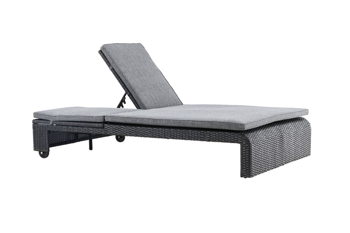 Venture Home London Sunbed - Black / Darkgrey Spunpolyester