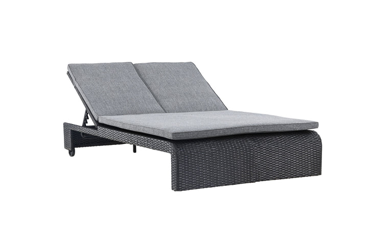 Venture Home London Sunbed - Black / Darkgrey Spunpolyester
