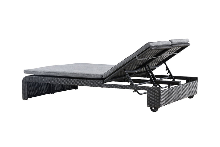 Venture Home London Sunbed - Black / Darkgrey Spunpolyester