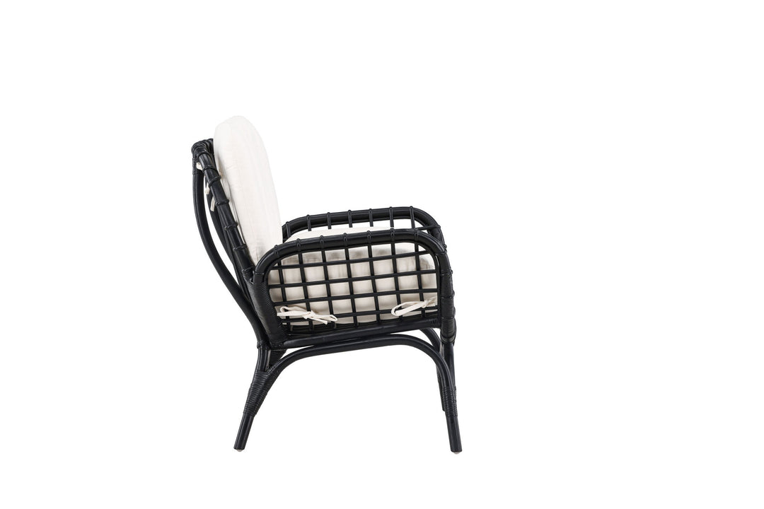 Venture Home Moana Single Chair - Black Rattan / White Spunpolyster