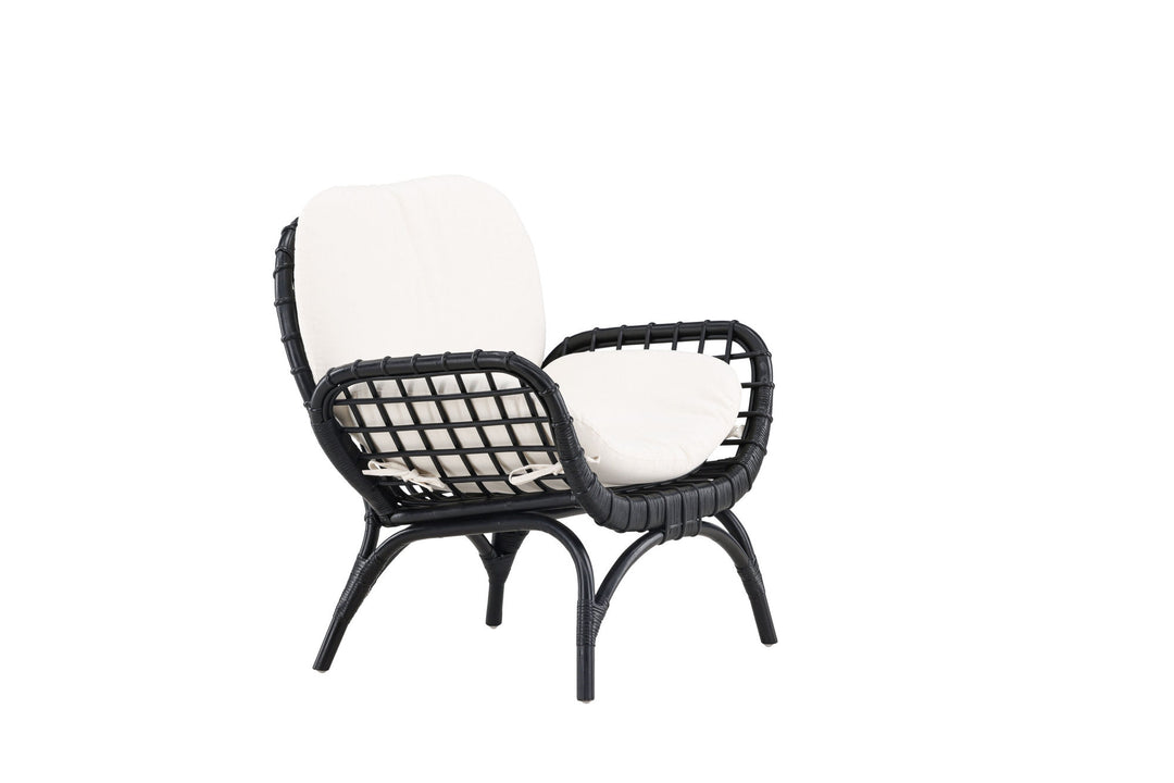 Venture Home Moana Single Chair - Black Rattan / White Spunpolyster