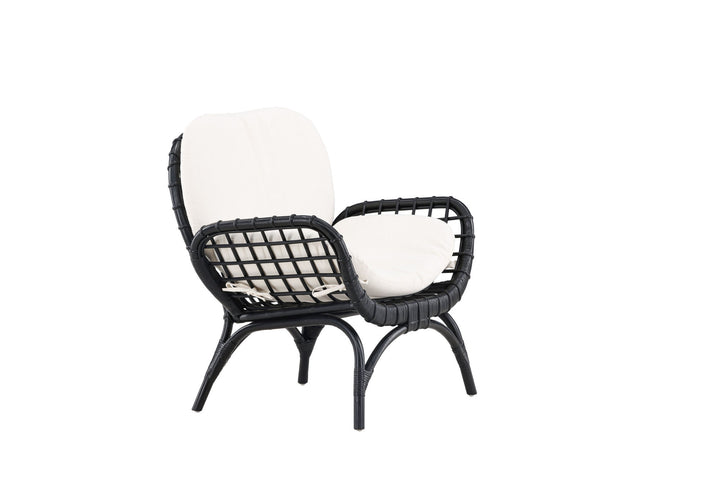 Venture Home Moana Single Chair - Black Rattan / White Spunpolyster