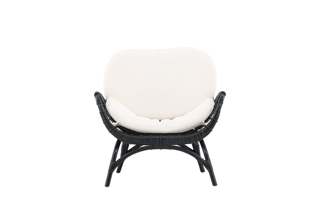 Venture Home Moana Single Chair - Black Rattan / White Spunpolyster