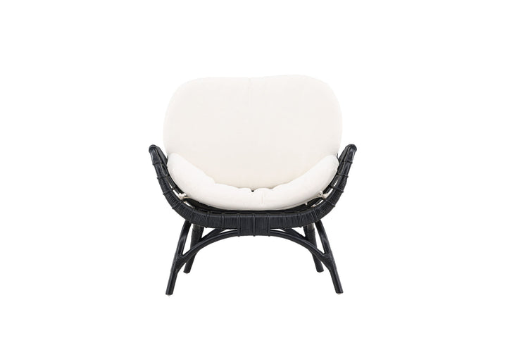 Venture Home Moana Single Chair - Black Rattan / White Spunpolyster