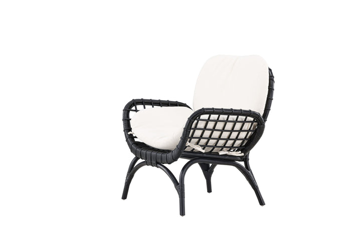 Venture Home Moana Single Chair - Black Rattan / White Spunpolyster
