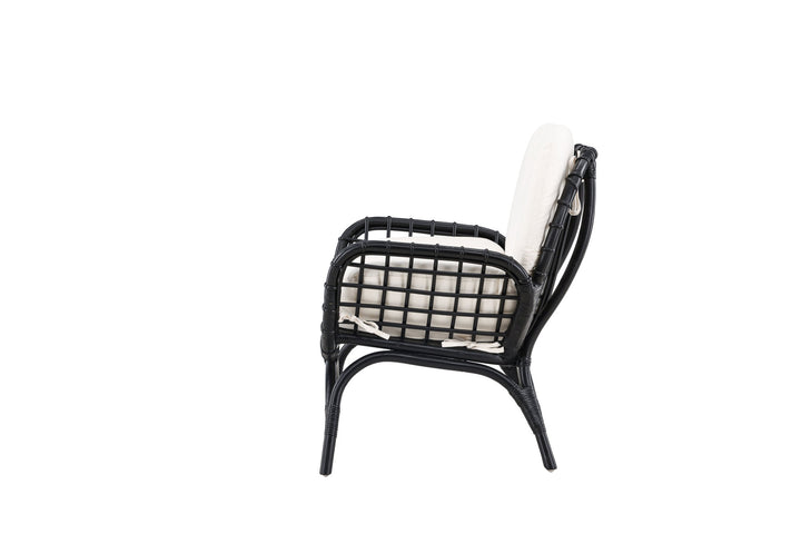 Venture Home Moana Single Chair - Black Rattan / White Spunpolyster