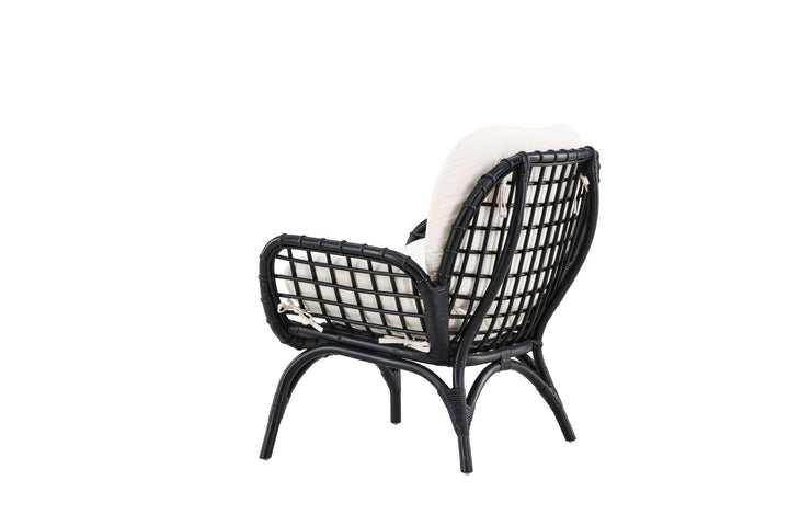 Venture Home Moana Single Chair - Black Rattan / White Spunpolyster
