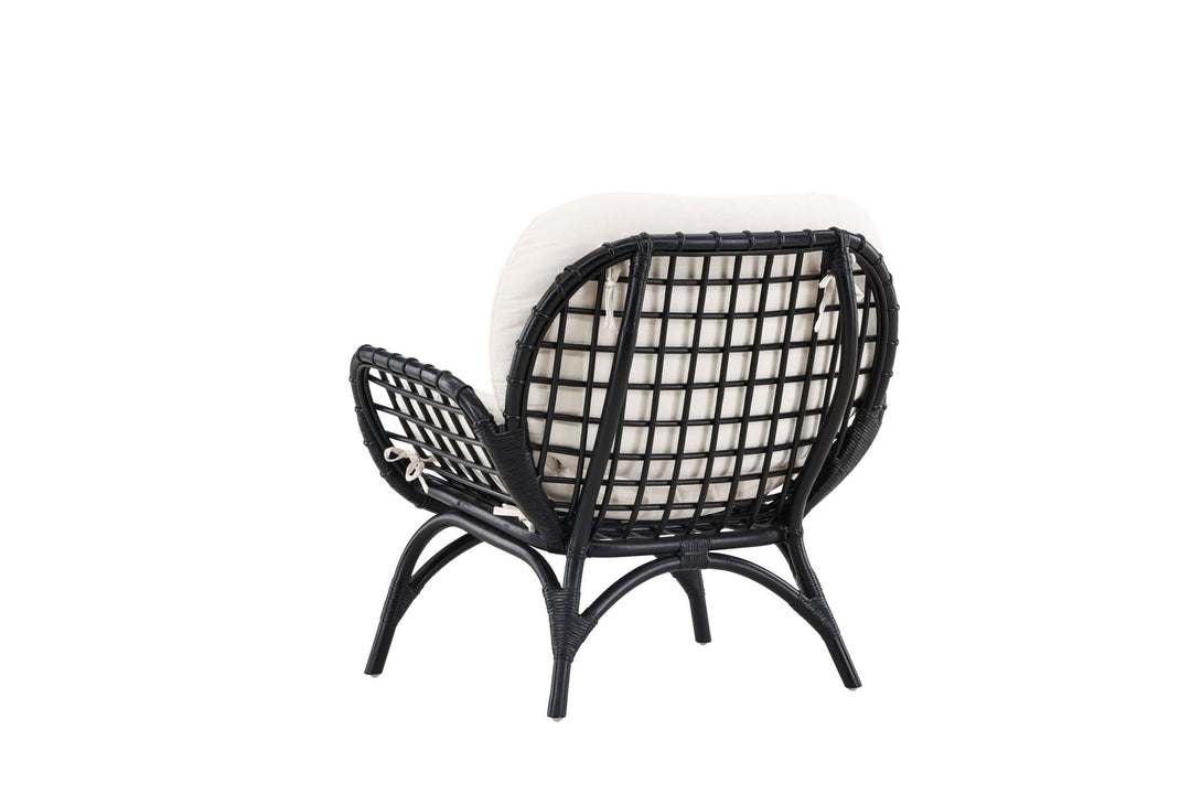 Venture Home Moana Single Chair - Black Rattan / White Spunpolyster