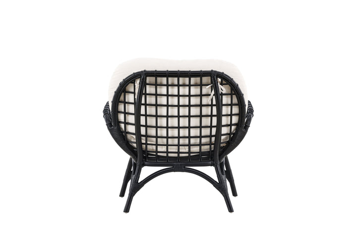 Venture Home Moana Single Chair - Black Rattan / White Spunpolyster