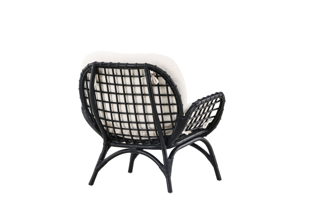 Venture Home Moana Single Chair - Black Rattan / White Spunpolyster